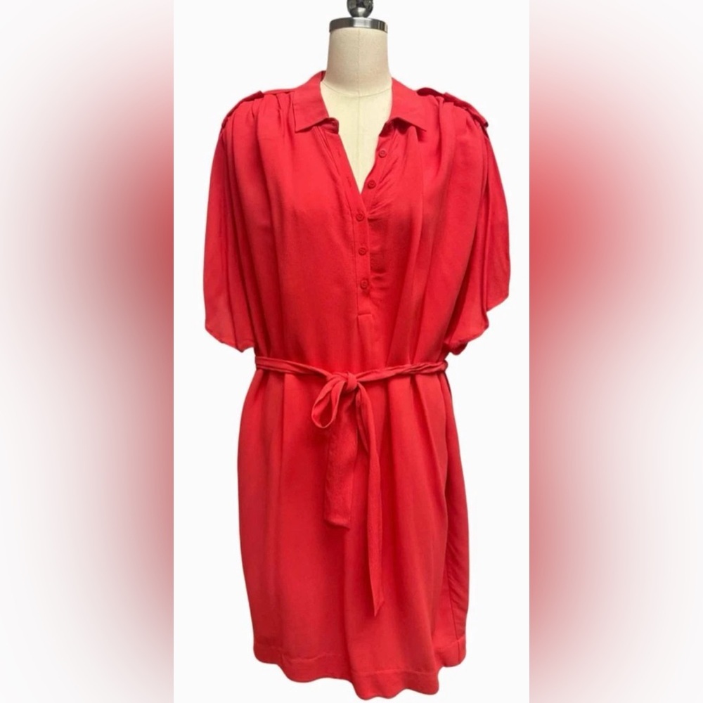 DVF Diane Von Furstenberg coral red Karin dress size 14